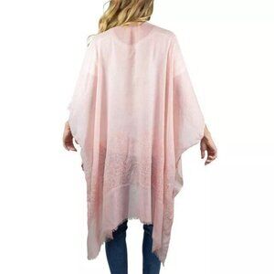 NWT TIME and TRU Women’s Lacey Yarn Layering Pink Mauve Kimono Wrap S/M